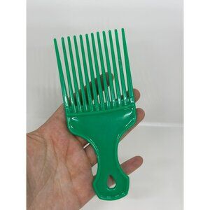 Vintage Green Plastic Hair Pick Comb For All Hair Types Styling